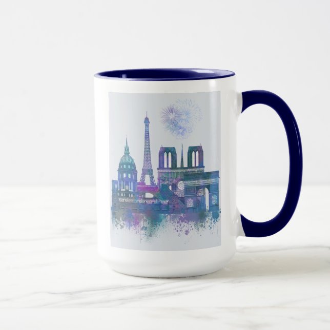 Taza Esquina de París - Azul acuarela (Derecha)