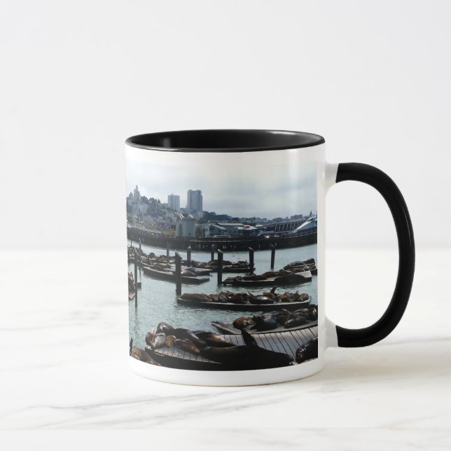 Taza Esquina de San Francisco y Pier 39 Sea Lions City (Derecha)
