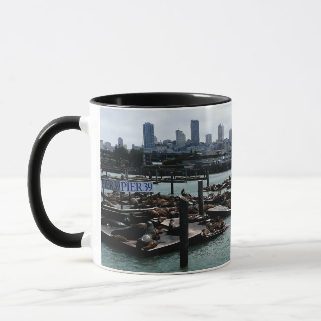 Taza Esquina de San Francisco y Pier 39 Sea Lions City (Izquierda)