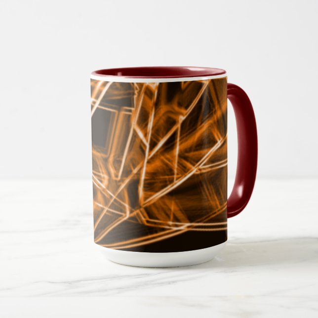 Taza Esquinas cuadradas y puntos de naranja "neón" (Anverso derecho)
