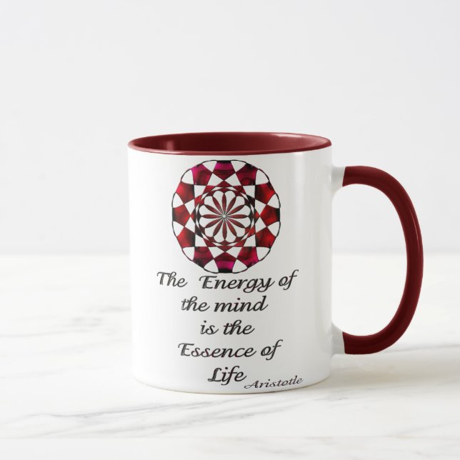 Taza *Essence de Life* - la cita de Aristóteles (Derecha)