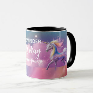 Taza Está bien tener sentimientos Rainbow Purpurina Uni