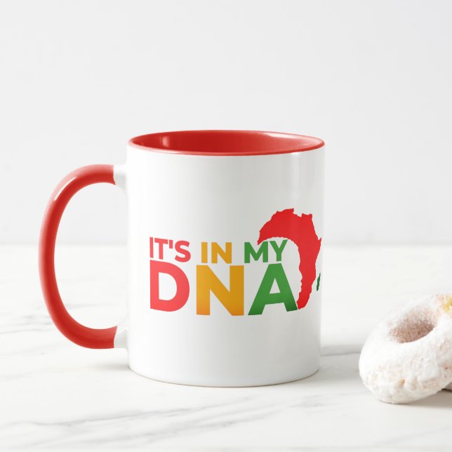 Taza Está en mi ADN - Mes de la historia negra (Con donut)