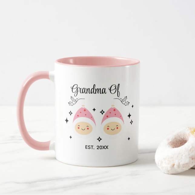 Taza Establecimiento De La Abuela De Dos Chicas Gemelos (Con donut)