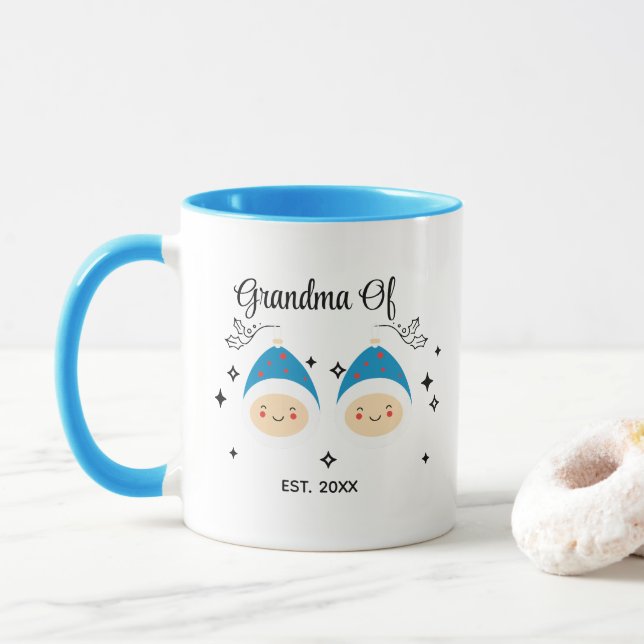 Taza Establecimiento De La Abuela De Dos Chicas Gemelos (Con donut)