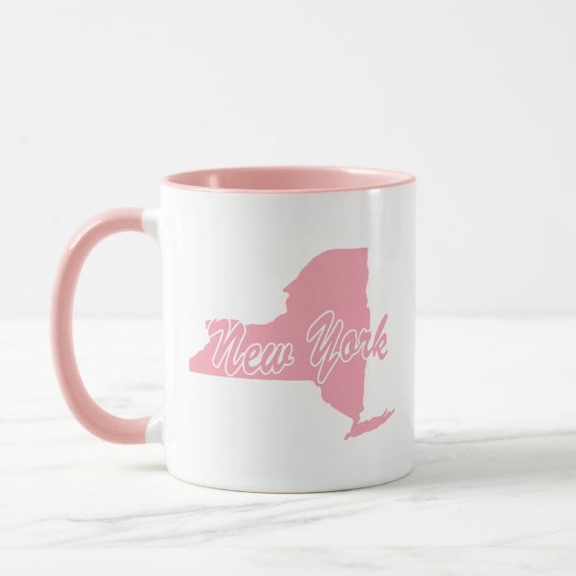 Taza Estadio De Nueva York De Forma Rosa (Izquierda)