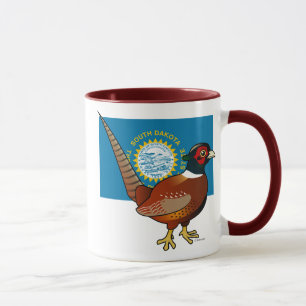 Taza Estado Birdorable de Dakota del Sur: Faisán comú