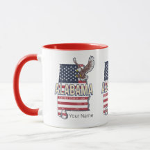 Estado de Alabama Estados Unidos Mapa de Retro Vin