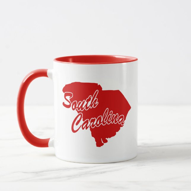 Taza Estado De Carolina Del Sur Forma Red Mug (Izquierda)