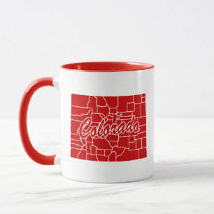 Taza Estado de Colorado Forma Red Mug