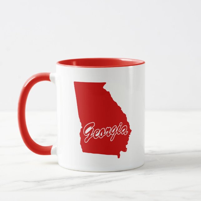 Taza Estado De Georgia Forma Mug Rojo (Izquierda)
