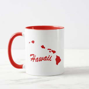 Taza Estado De Hawaii Forma Mug Rojo