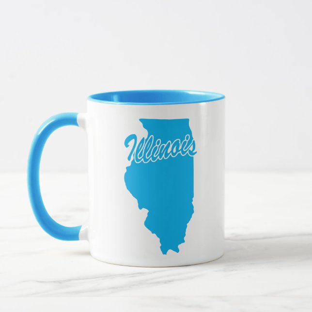 Taza Estado De Illinois Forma Mug (Izquierda)