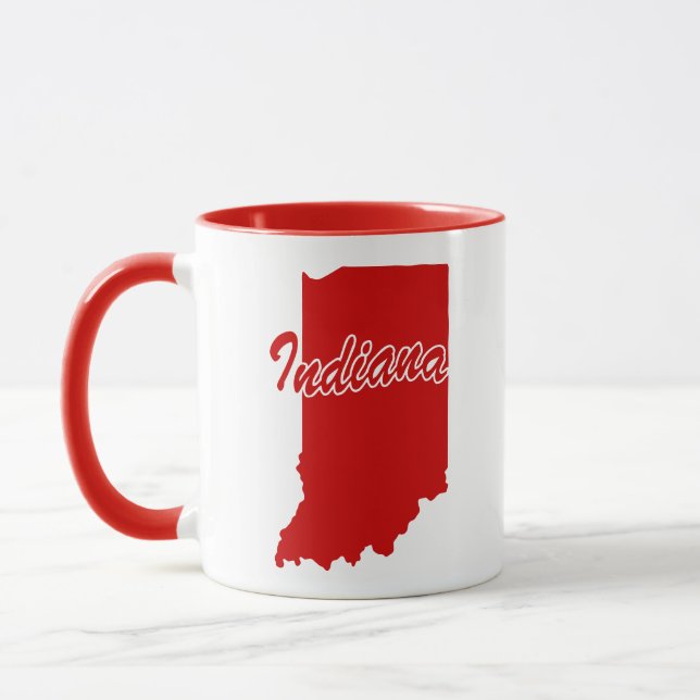 Taza Estado De Indiana Forma Red Mug (Izquierda)