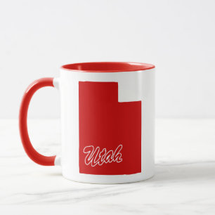 Taza Estado De La Forma De Utah Mug Rojo