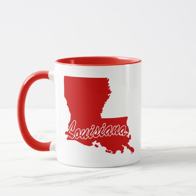 Taza Estado De Luisiana Forma Red Mug (Izquierda)