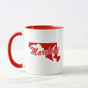 Taza Estado De Maryland Forma Red Mug