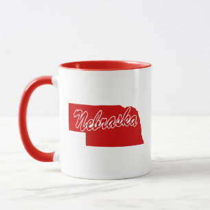 Taza Estado De Nebraska Forma Mug Rojo