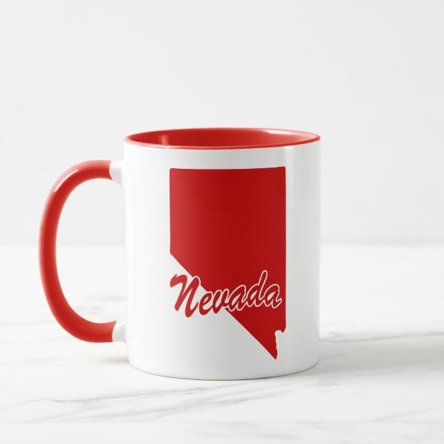Taza Estado De Nevada Forma Mug Rojo (Izquierda)