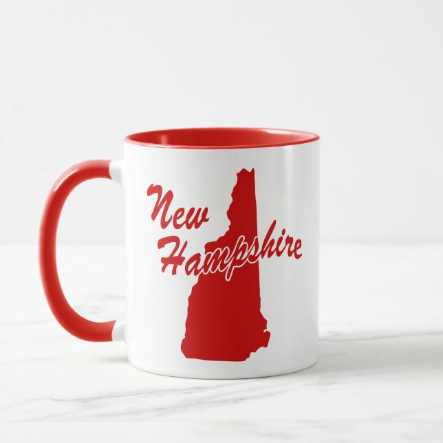 Taza Estado De New Hampshire Forma Red Mug (Izquierda)