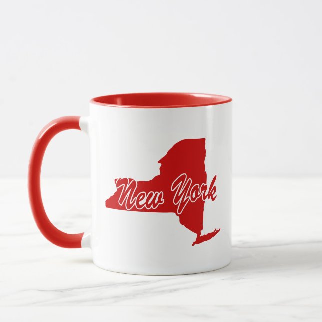 Taza Estado De Nueva York Forma Red Mug (Izquierda)