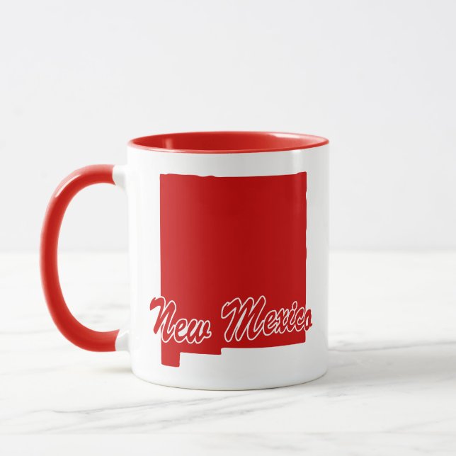 Taza Estado De Nuevo México Forma Red Mug (Izquierda)