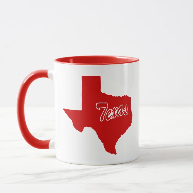Taza Estado de Texas Forma Mug Rojo (Izquierda)