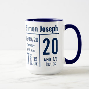 Taza Estado del registro de nacimientos de Navy Blue Ba