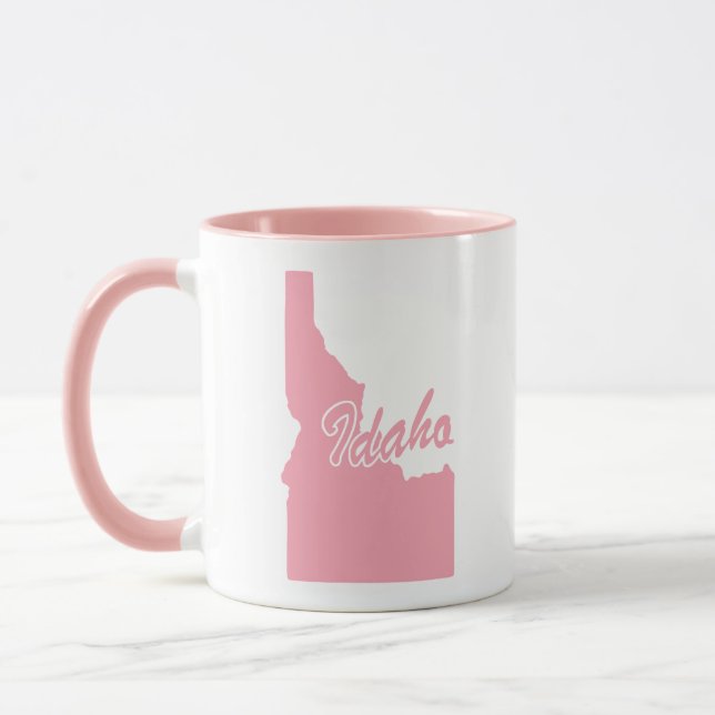 Taza Estado Rosa De La Forma Idaho Mug (Izquierda)