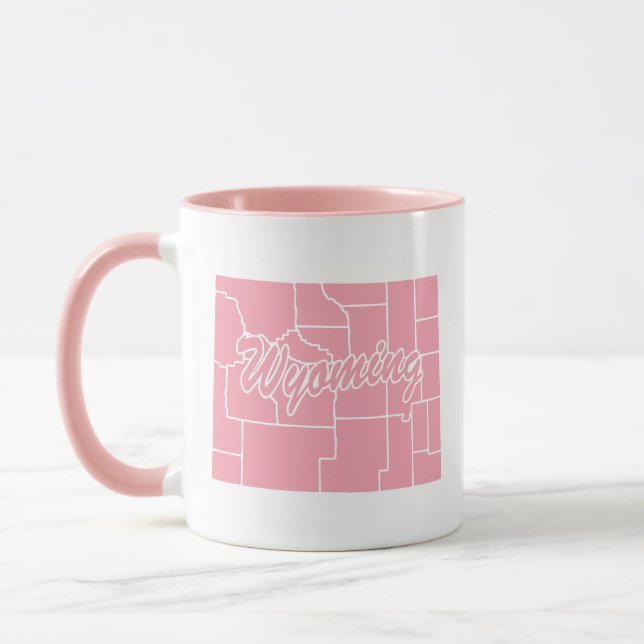 Taza Estado Rosa De La Forma Wyoming Mug (Izquierda)