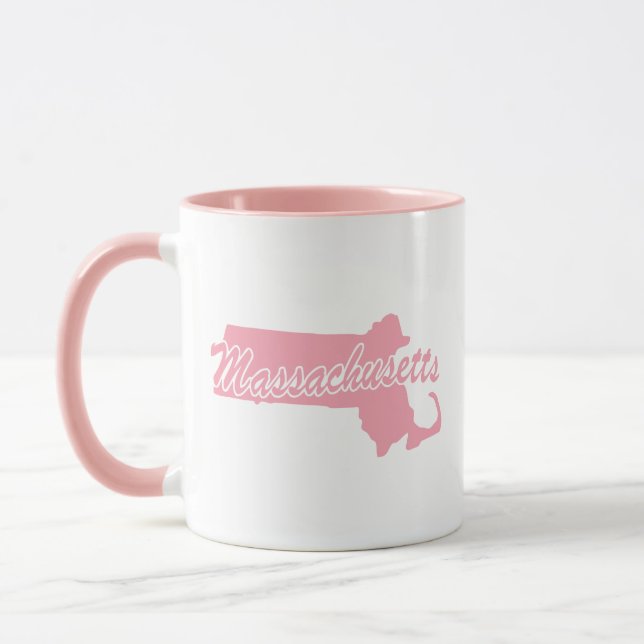 Taza Estado Rosa De Massachusetts Forma Mug (Izquierda)