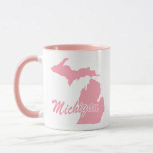 Taza Estado Rosa De Michigan Forma Mug