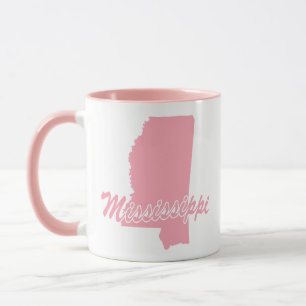 Taza Estado Rosa De Mississippi Forma Mug