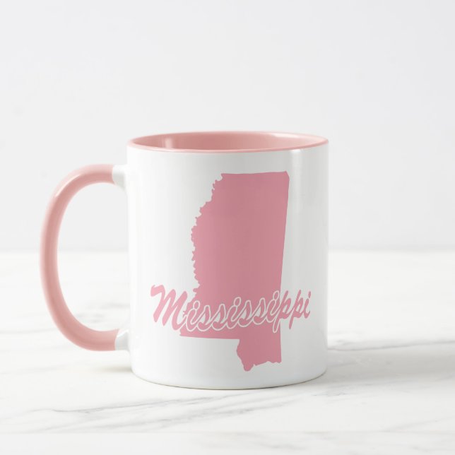 Taza Estado Rosa De Mississippi Forma Mug (Izquierda)