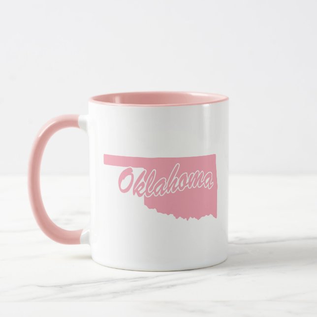 Taza Estado Rosa De Oklahoma Forma Mug (Izquierda)