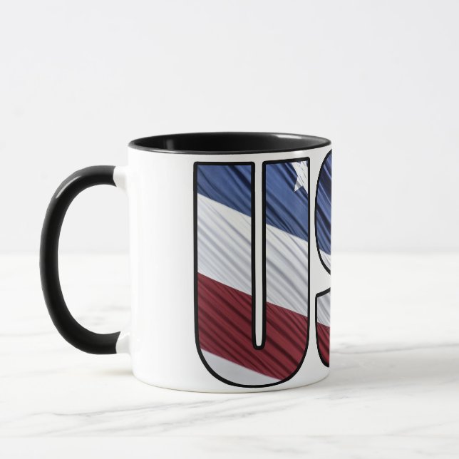 Taza Estados Unidos: Bandera Patriótica Americana Roja  (Izquierda)