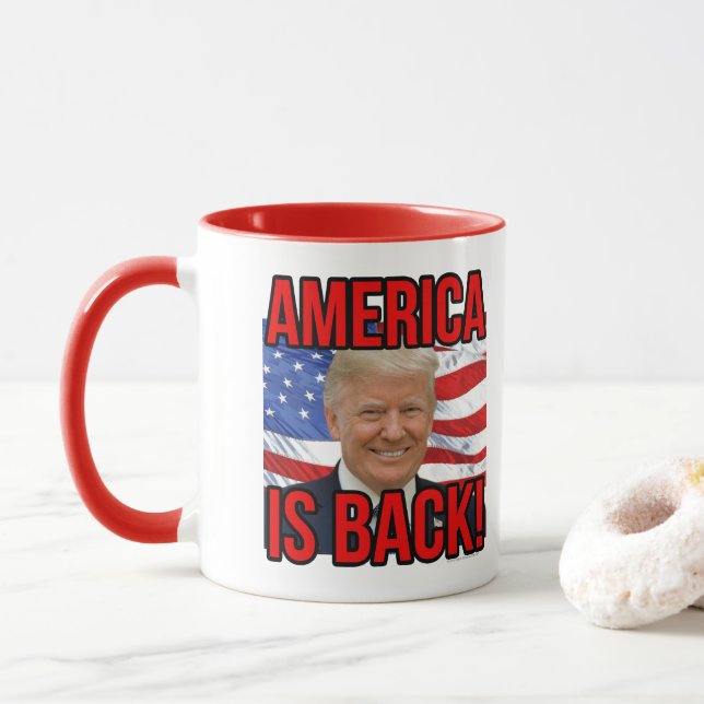 Taza Estados Unidos está de vuelta con Donald Trump Ban (Con donut)