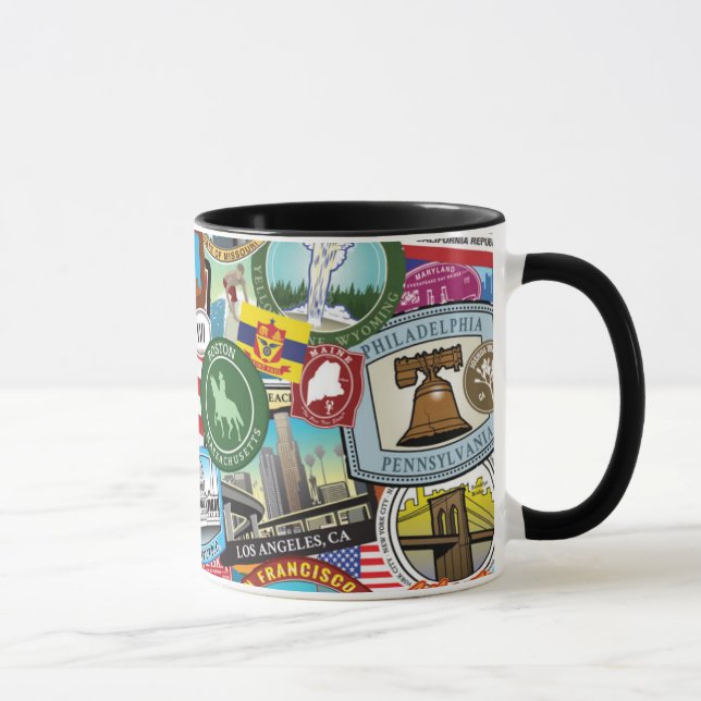 Taza Estados Unidos viajan modelo del pegatina (Derecha)