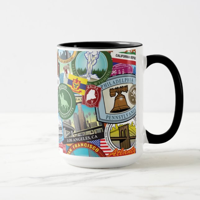 Taza Estados Unidos viajan modelo del pegatina (Derecha)
