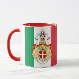 Taza Estafa de la bandera italiana con insignia del rei