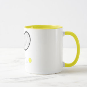 Taza Estafa y bola de tenis