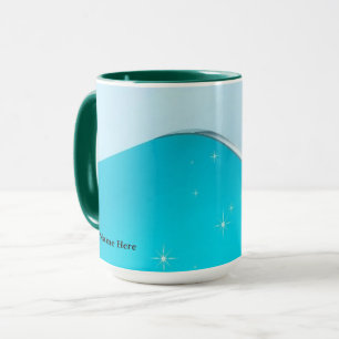 Taza Estallido de destellos de titanio de lujo cian hel