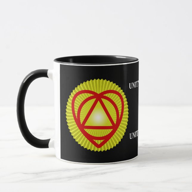 Taza estallido de sol con logo uniteísta (Izquierda)