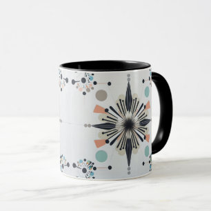 Taza Estallido Estelar Atómico Retro Moderno de Mitad d