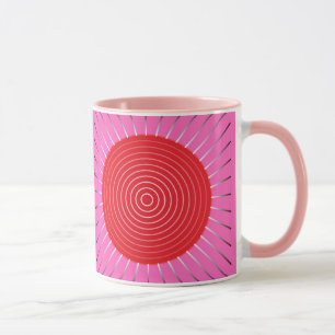 Taza Estallido geométrico moderno - fucsia y rojo