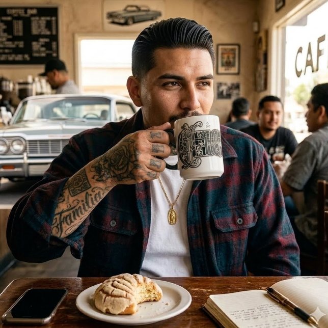 Taza Estampa de bandana chicana (Chicano Bandana print Mug)