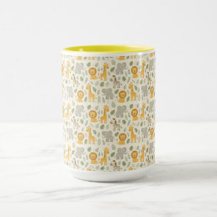 Taza estampa de guardería de animales de safari