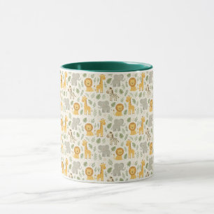 Taza estampa de guardería de animales de safari