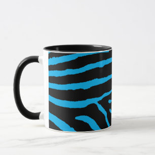 Taza Estampado de cebra negro y azul