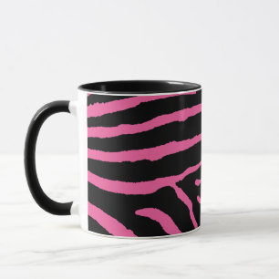 Taza Estampado de cebra negro y rosa